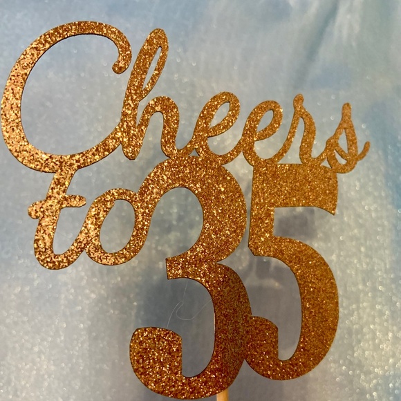 Cheers to 35 Centerpiece Sticks Rose Gold - Picture 1 of 5